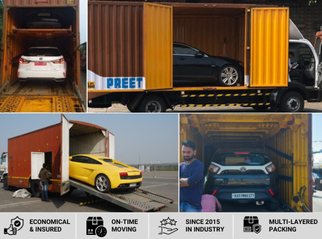 Car transport in car carriers by Packers and Movers Ahmedabad EzeeMoving